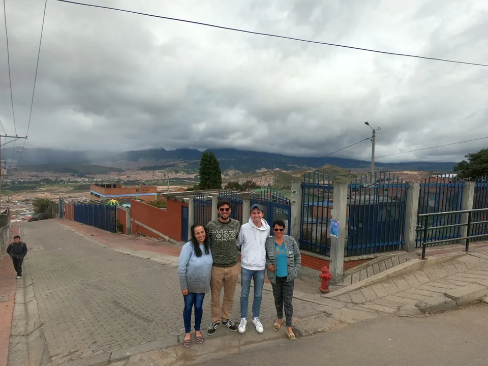 Techdalo team members visiting a school in Colombia